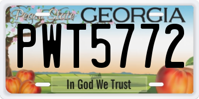 GA license plate PWT5772