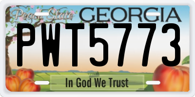 GA license plate PWT5773