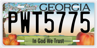 GA license plate PWT5775
