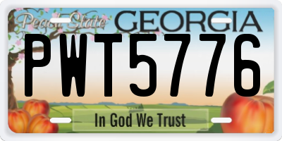 GA license plate PWT5776