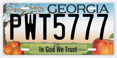 GA license plate PWT5777
