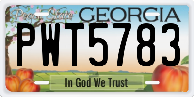 GA license plate PWT5783