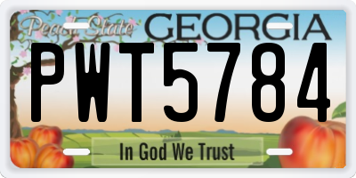 GA license plate PWT5784