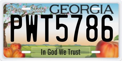 GA license plate PWT5786