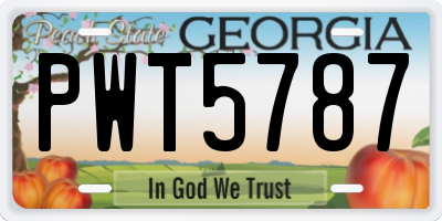 GA license plate PWT5787