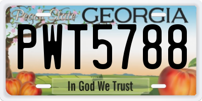GA license plate PWT5788