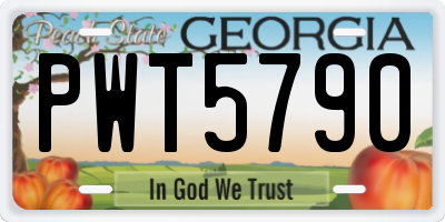 GA license plate PWT5790