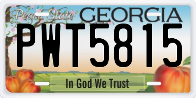 GA license plate PWT5815