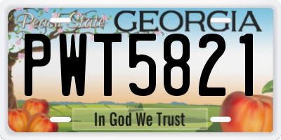 GA license plate PWT5821
