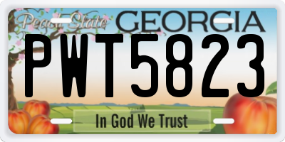 GA license plate PWT5823