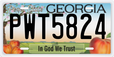 GA license plate PWT5824