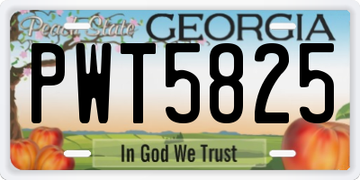 GA license plate PWT5825