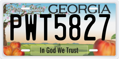 GA license plate PWT5827