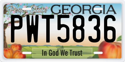 GA license plate PWT5836