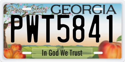 GA license plate PWT5841