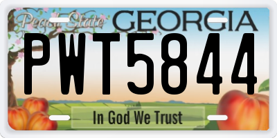 GA license plate PWT5844