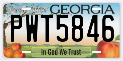 GA license plate PWT5846