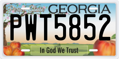 GA license plate PWT5852