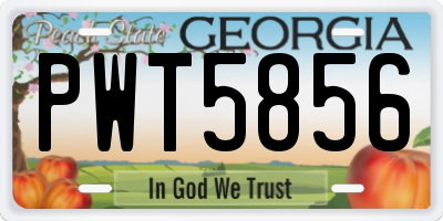 GA license plate PWT5856