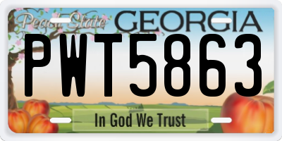 GA license plate PWT5863