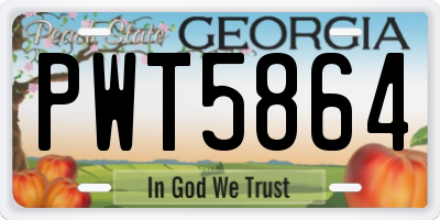 GA license plate PWT5864