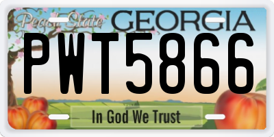 GA license plate PWT5866