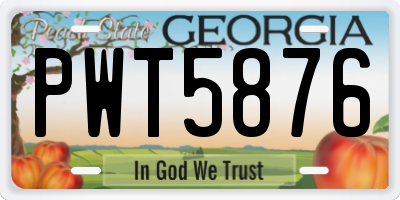 GA license plate PWT5876