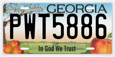 GA license plate PWT5886