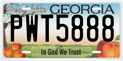 GA license plate PWT5888
