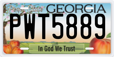GA license plate PWT5889