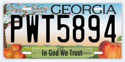 GA license plate PWT5894