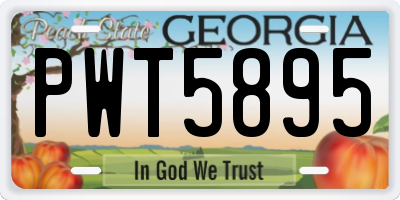 GA license plate PWT5895