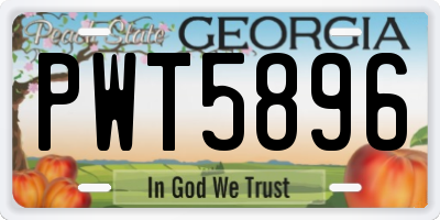 GA license plate PWT5896