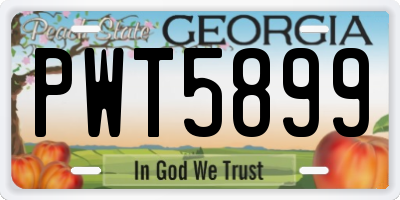 GA license plate PWT5899
