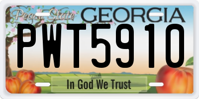 GA license plate PWT5910