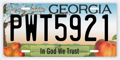 GA license plate PWT5921