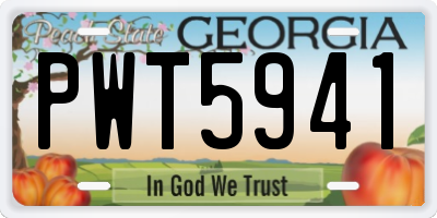GA license plate PWT5941