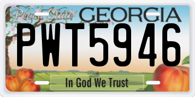 GA license plate PWT5946