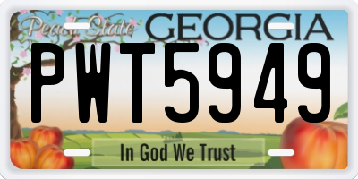 GA license plate PWT5949