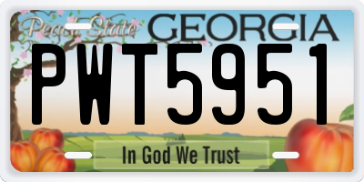 GA license plate PWT5951