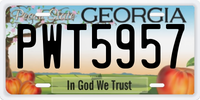 GA license plate PWT5957
