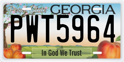 GA license plate PWT5964