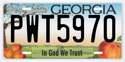 GA license plate PWT5970