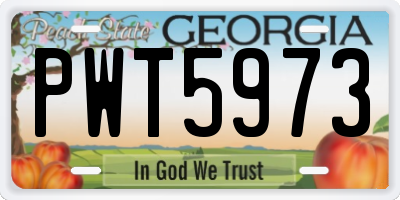 GA license plate PWT5973