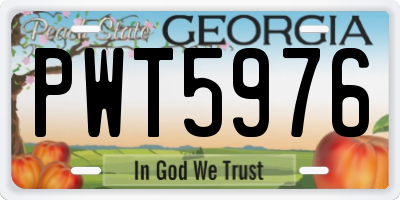 GA license plate PWT5976