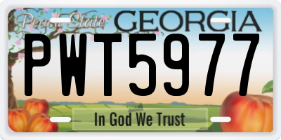 GA license plate PWT5977