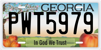 GA license plate PWT5979