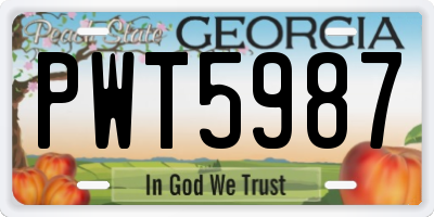 GA license plate PWT5987
