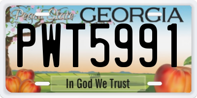 GA license plate PWT5991