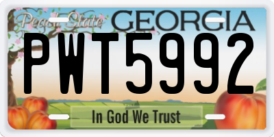 GA license plate PWT5992